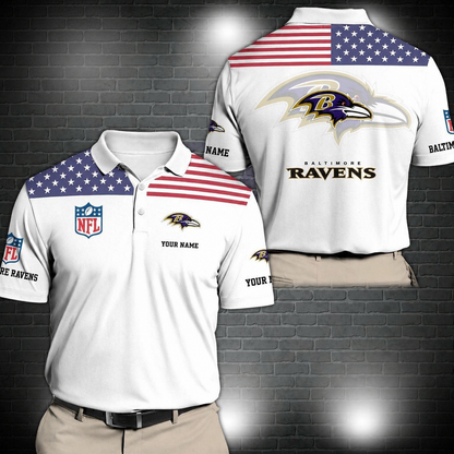 LIMITED EDITION - NEW CUSTOMIZED NFL28 BTR BALTIMORE RAVENS POLO SHIRT