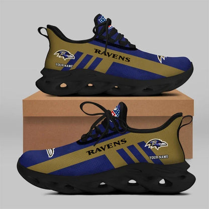 LIMITED EDITION - NEW CUSTOMIZED NFL28 BTR BALTIMORE RAVENS UNISEX MAX SOUL SHOES