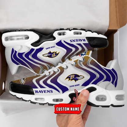 LIMITED EDITION - NEW CUSTOMIZED NFL28 BTR BALTIMORE RAVENS AIR MAX PLUS SNEAKERS