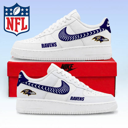 LIMITED EDITION - NEW CUSTOMIZED NFL28 BTR BALTIMORE RAVENS AF1 SNEAKERS