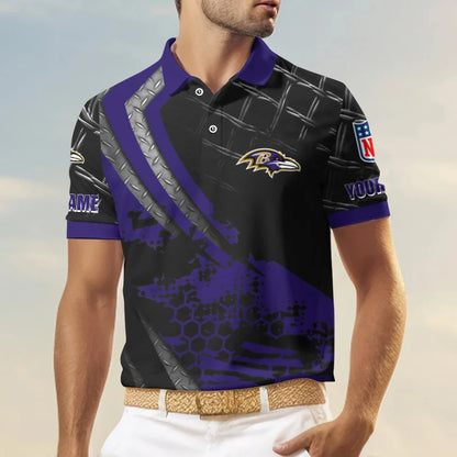 LIMITED EDITION - NEW CUSTOMIZED NFL28 BTR BALTIMORE RAVENS POLO SHIRT