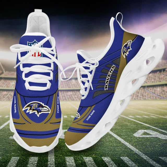 LIMITED EDITION - NEW CUSTOMIZED NFL28 BTR BALTIMORE RAVENS UNISEX MAX SOUL SHOES