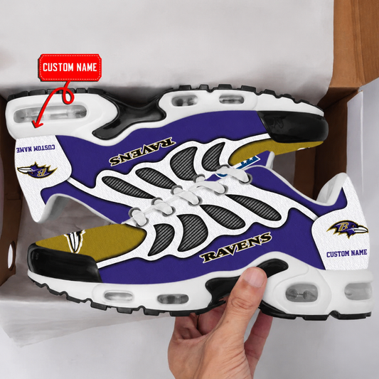 LIMITED EDITION - NEW CUSTOMIZED NFL28 BTR BALTIMORE RAVENS AIR MAX PLUS SNEAKERS
