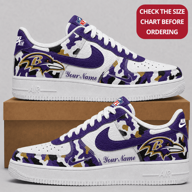 [SPECIAL OFFER] NEW CUSTOMIZED NFL28 BTR BALTIMORE RAVENS AF1 SHOES