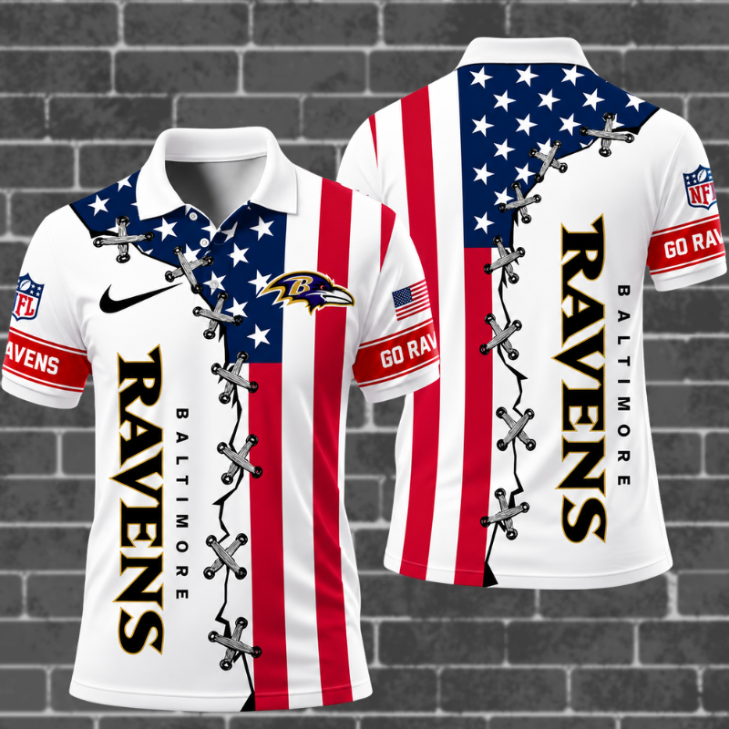 [SPECIAL OFFER] NEW CUSTOMIZED NFL28 BTR BALTIMORE RAVENS POLO SHIRT