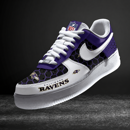 LIMITED EDITION - NEW CUSTOMIZED NFL28 BTR BALTIMORE RAVENS AF1 SNEAKERS