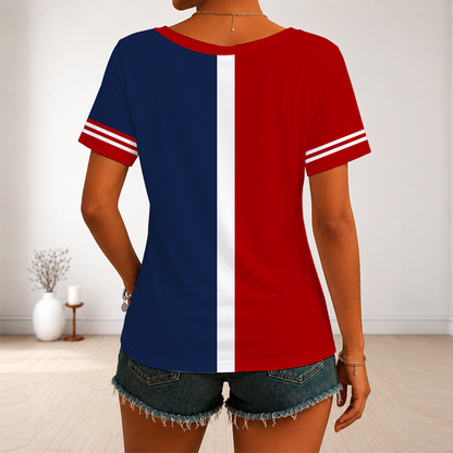 LIMITED EDITION - NEW CUSTOMIZED MLB28 WNS WASHINGTON NATIONALS V-NECK FEMALE SHIRT