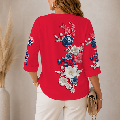 [HOT DEAL] NEW CUSTOMIZED NBA28 WWI WASHINGTON WIZARDS WOMEN'S V-NECK LONG SLEEVE SHIRT