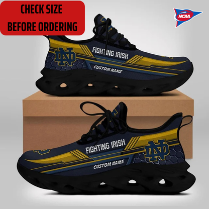ELITE EDITION - NEW CUSTOMIZED NCAA FBS28 NFI NOTRE DAME FIGHTING IRISH CLUNKY SNEAKERS