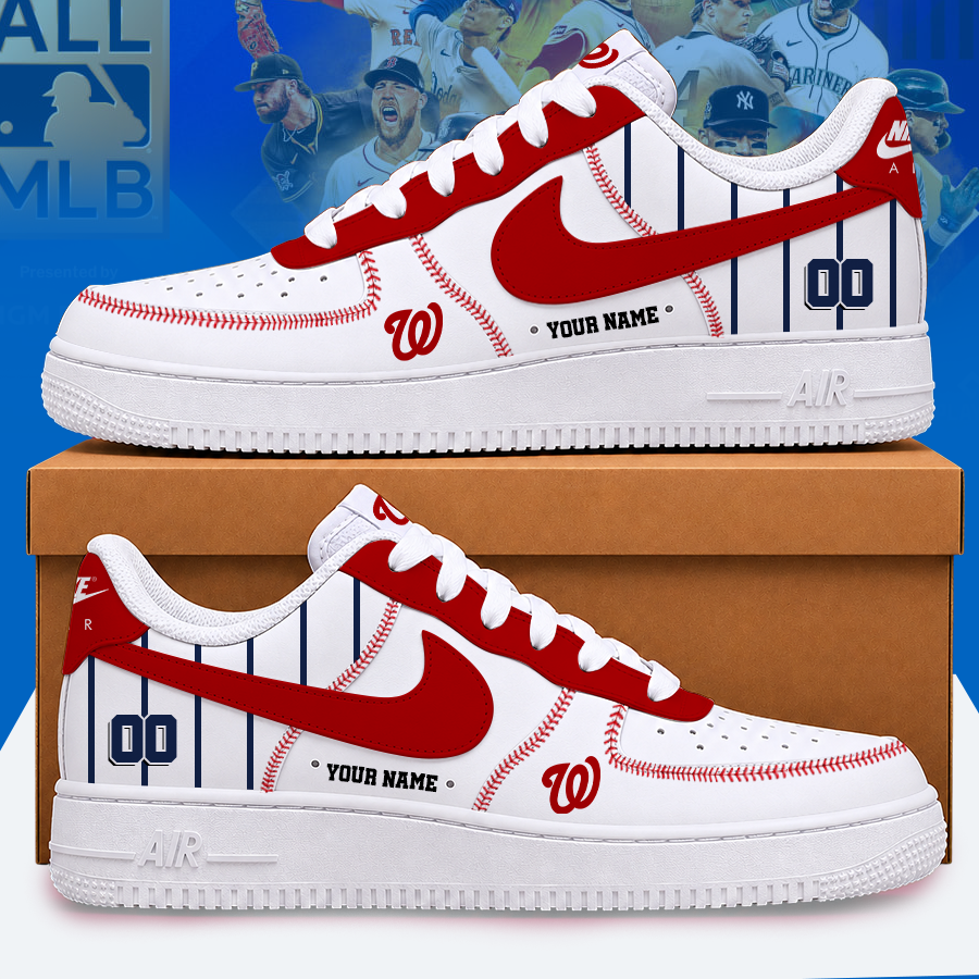 [FLASH SALE] NEW CUSTOMIZED MLB28 WNS WASHINGTON NATIONALS AF1 SHOES