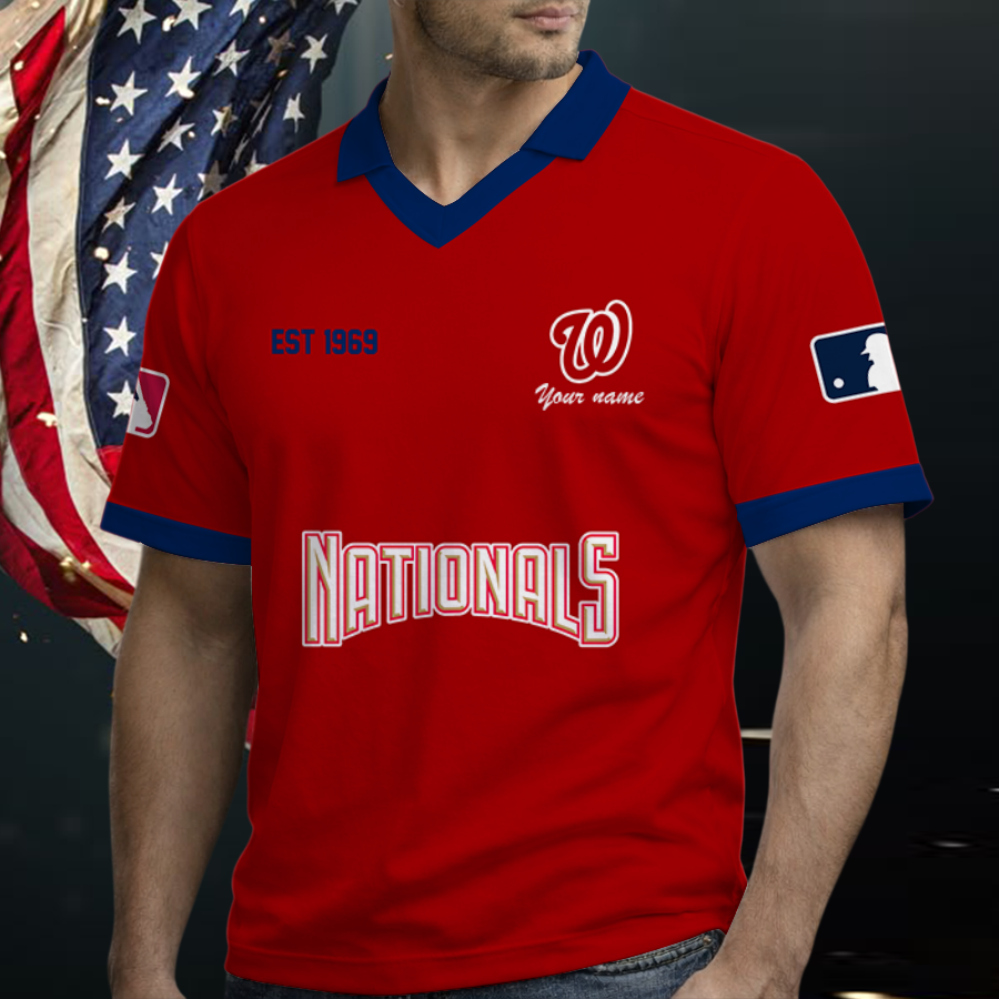 [FLASH SALE] NEW CUSTOMIZED MLB28 WNS WASHINGTON NATIONALS POLO SHIRT