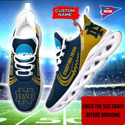 ELITE EDITION - NEW CUSTOMIZED NCAA FBS28 NFI NOTRE DAME FIGHTING IRISH CLUNKY SNEAKERS