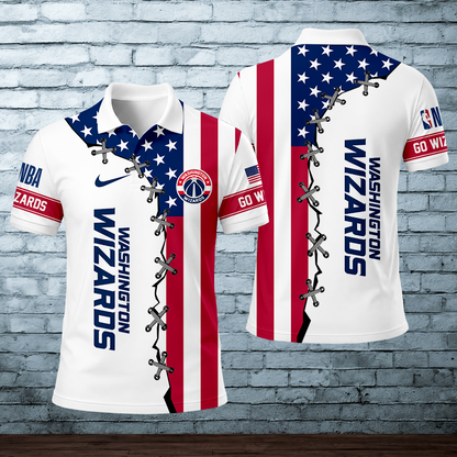 LIMITED EDITION - NEW CUSTOMIZED NBA28 WWI WASHINGTON WIZARDS POLO SHIRT