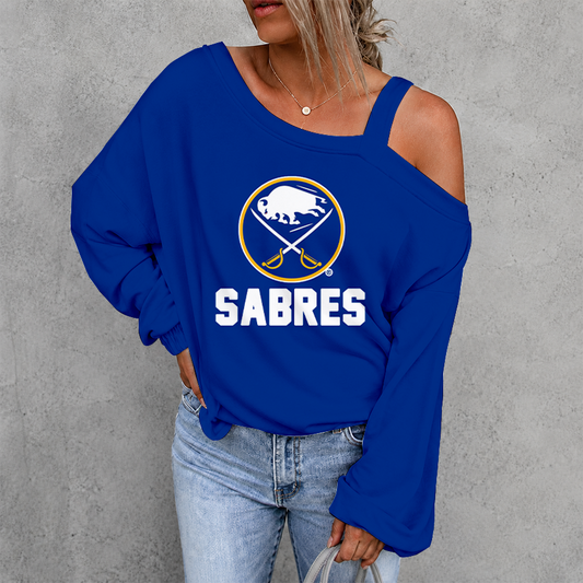 [SUPER SALE] NEW CUSTOMIZED NHL28 BFS BUFFALO SABRES DROP SHOULDER SWEATSHIRT
