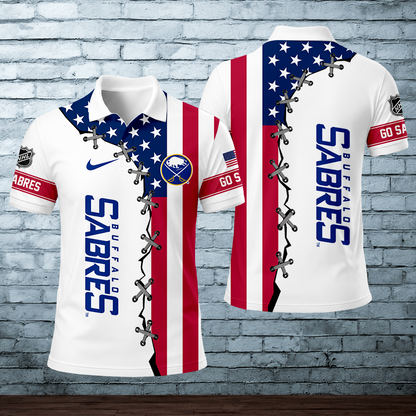 LIMITED EDITION - NEW CUSTOMIZED NHL28 BFS BUFFALO SABRES POLO SHIRT