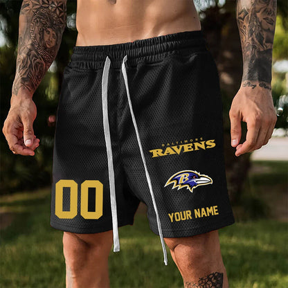 ELITE EDITION - NEW CUSTOMIZED NFL28 BTR BALTIMORE RAVENS SHORT PANTS