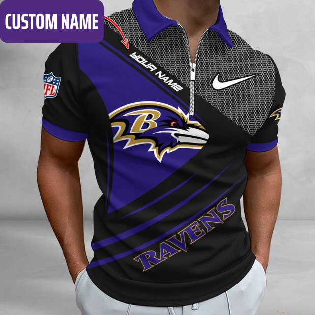 VIRAL EDITION - NEW CUSTOMIZED NFL28 BTR BALTIMORE RAVENS POLO SHIRT, ZIP POLO SHIRT & T-SHIRTS