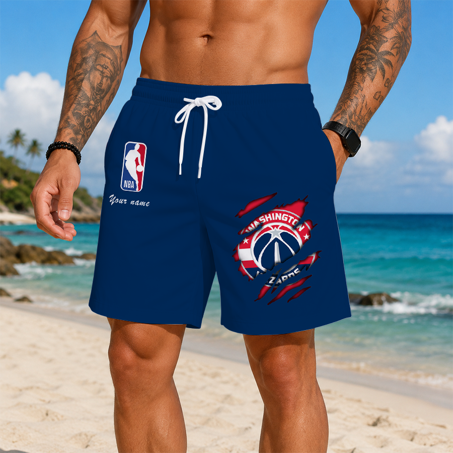 LIMITED EDITION - NEW CUSTOMIZED NBA28 WWI WASHINGTON WIZARDS SHORT PANTS