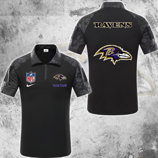 ELITE EDITION - NEW CUSTOMIZED NFL28 BTR BALTIMORE RAVENS POLO SHIRT, ZIP POLO SHIRT & T-SHIRTS