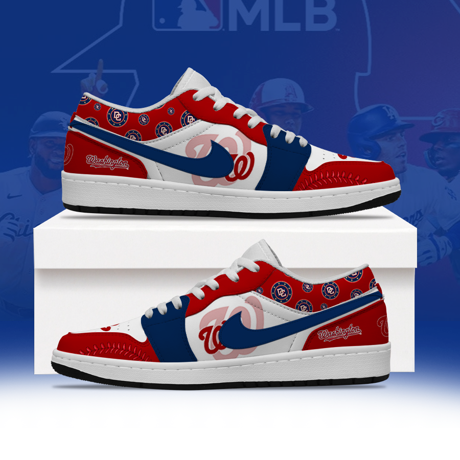 LIMITED EDITION - NEW CUSTOMIZED MLB28 WNS WASHINGTON NATIONALS AIR JORDAN LOW SHOES