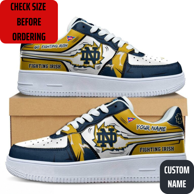 VIRAL EDITION - NEW CUSTOMIZED NCAA FBS28 NFI NOTRE DAME FIGHTING IRISH AF1 SHOES