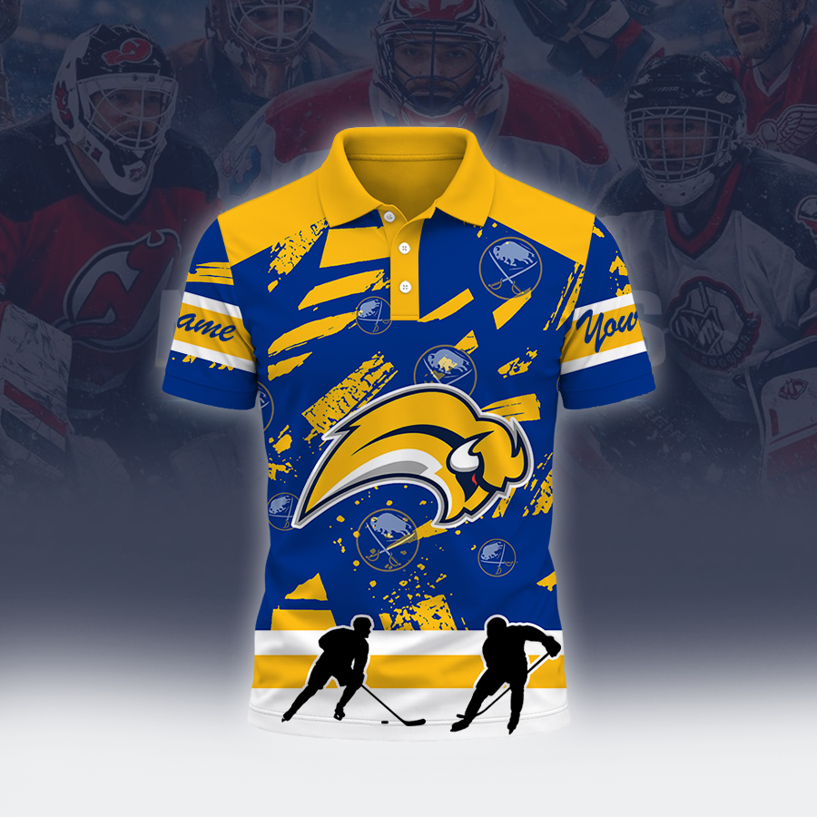 [SUPER SALE] NEW CUSTOMIZED NHL28 BFS BUFFALO SABRES POLO SHIRT