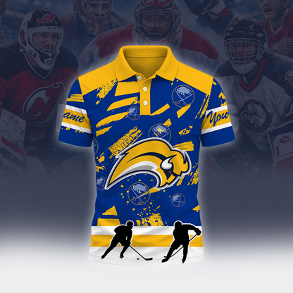 [SUPER SALE] NEW CUSTOMIZED NHL28 BFS BUFFALO SABRES POLO SHIRT