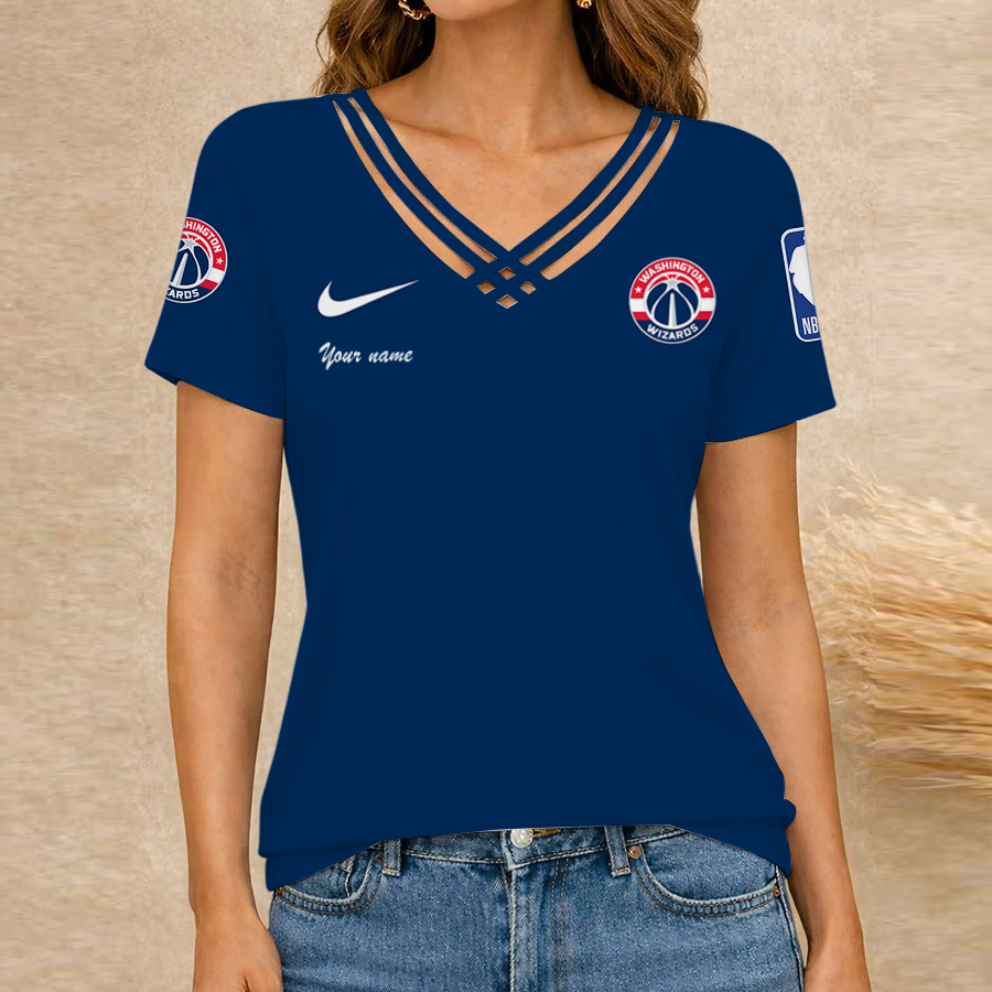 [HOT DEAL] NEW CUSTOMIZED NBA28 WWI WASHINGTON WIZARDS V-NECK SHIRT