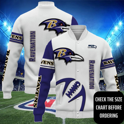 ELITE EDITION - NEW CUSTOMIZED NFL28 BTR BALTIMORE RAVENS SATIN VARSITY & BASEBALL JACKET