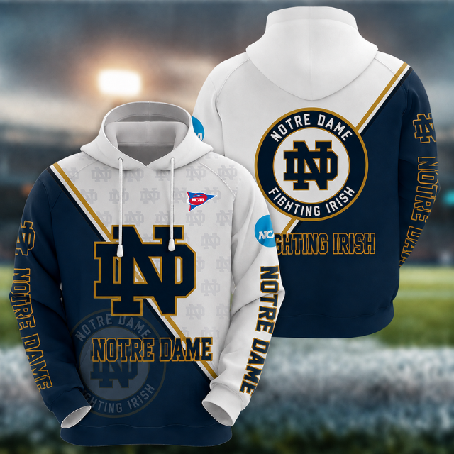 ELITE EDITION - NEW CUSTOMIZED NCAA FBS28 NFI NOTRE DAME FIGHTING IRISH HOODIE, ZIP HOODIE, T-SHIRT, POLO SHIRT, ZIP POLO SHIRT & SWEATSHIRT