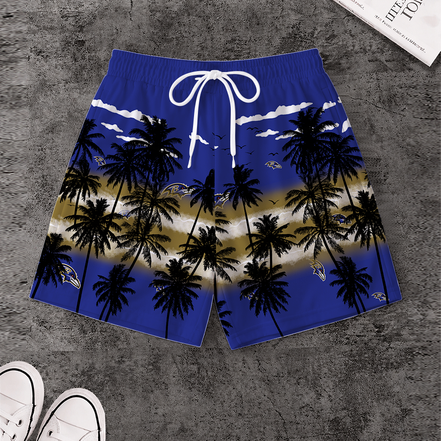 LIMITED EDITION - NEW CUSTOMIZED NFL28 BTR BALTIMORE RAVENS SHORT PANTS