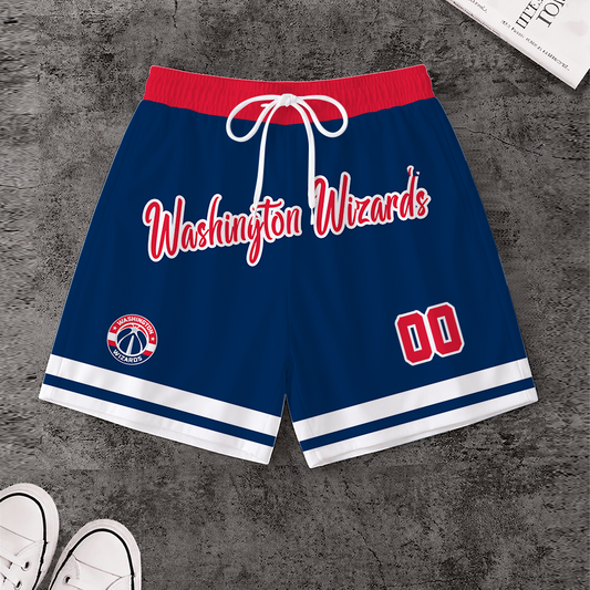 LIMITED EDITION - NEW CUSTOMIZED NBA28 WWI WASHINGTON WIZARDS SHORT PANTS