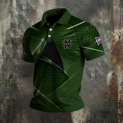 VIRAL EDITION - NEW CUSTOMIZED NCAA FBS28 NFI NOTRE DAME FIGHTING IRISH POLO SHIRT, ZIP POLO SHIRT & T-SHIRTS