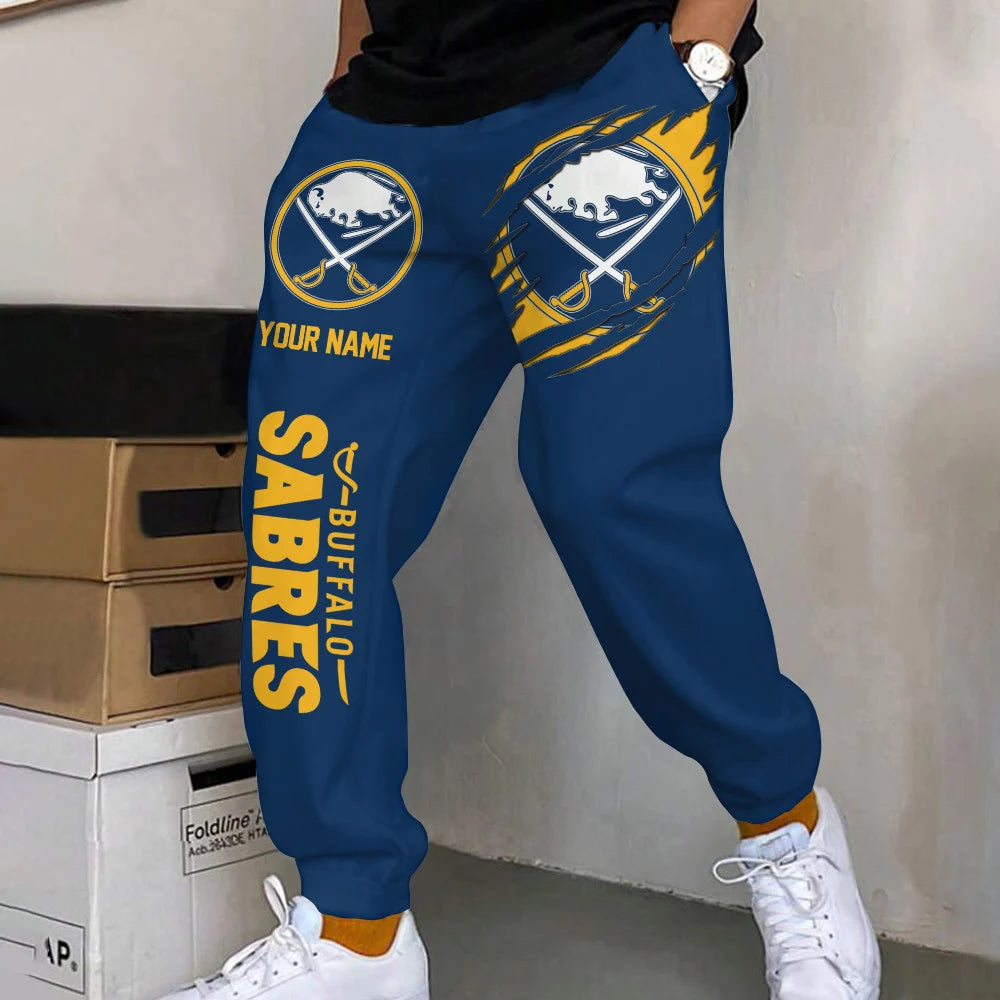 ELITE EDITION - NEW CUSTOMIZED NHL28 BFS BUFFALO SABRES SWEATPANTS