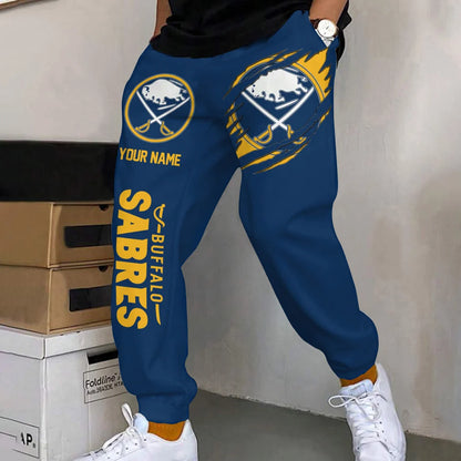 ELITE EDITION - NEW CUSTOMIZED NHL28 BFS BUFFALO SABRES SWEATPANTS