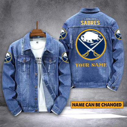 ELITE EDITION - NEW CUSTOMIZED NHL28 BFS BUFFALO SABRES DENIM JACKET