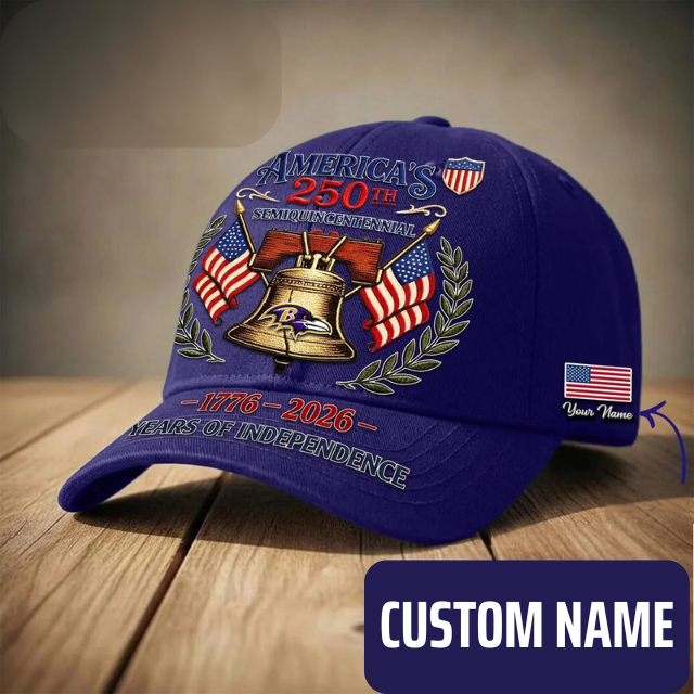 ELITE EDITION - NEW CUSTOMIZED NFL28 BTR BALTIMORE RAVENS INDEPENDENCE DAY CAP