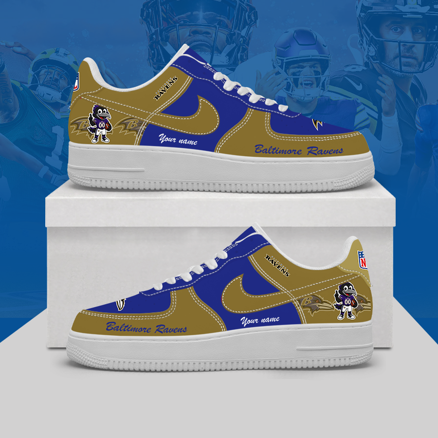 [SPECIAL OFFER] NEW CUSTOMIZED NFL28 BTR BALTIMORE RAVENS AF1 SHOES