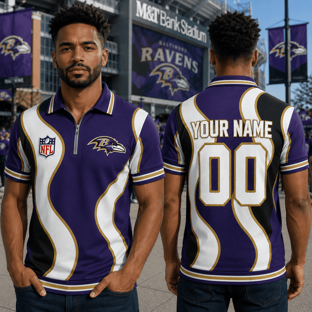 EXCLUSIVE EDITION - NEW CUSTOMIZED NFL28 BTR BALTIMORE RAVENS POLO SHIRT, ZIP POLO SHIRT, T-SHIRT, HOODIE, ZIP HOODIE & SWEATSHIRT