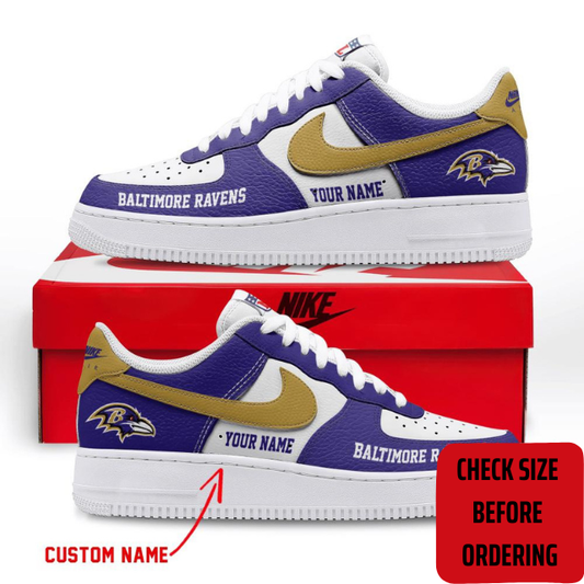 ELITE EDITION - NEW CUSTOMIZED NFL28 BTR BALTIMORE RAVENS AF1 SHOES