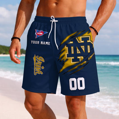 LIMITED EDITION - NEW CUSTOMIZED NCAA FBS28 NFI NOTRE DAME FIGHTING IRISH SHORT PANTS