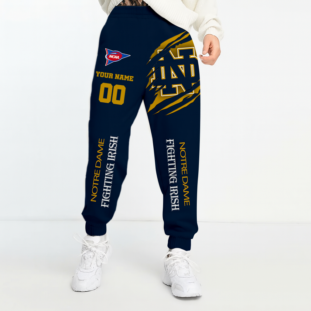 LIMITED EDITION - NEW CUSTOMIZED NCAA FBS28 NFI NOTRE DAME FIGHTING IRISH UNISEX LONG PANTS