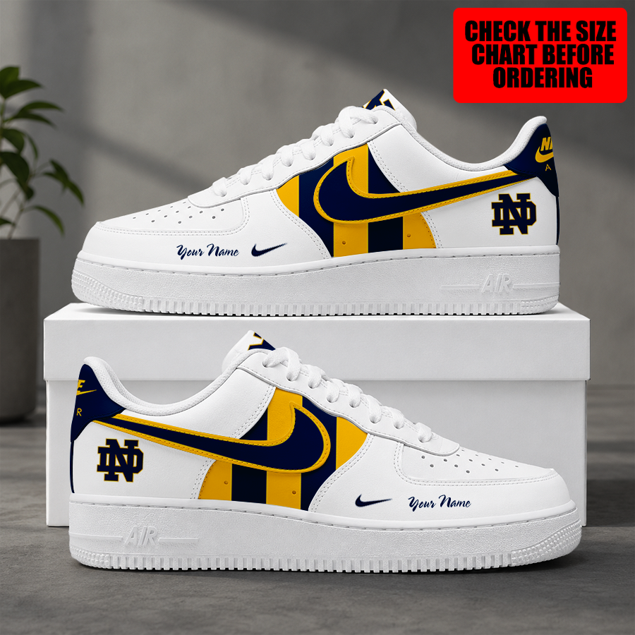 [FAN FAVORITE] NEW CUSTOMIZED NCAA FBS28 NFI NOTRE DAME FIGHTING IRISH AF1 SHOES