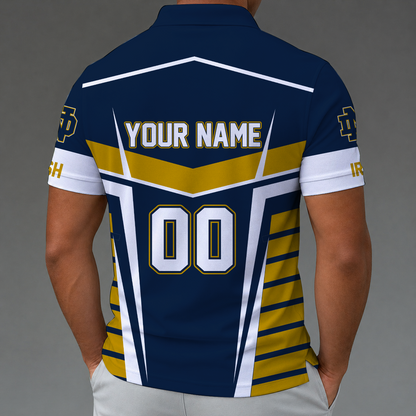 [FAN FAVORITE] NEW CUSTOMIZED NCAA FBS28 NFI NOTRE DAME FIGHTING IRISH POLO SHIRT