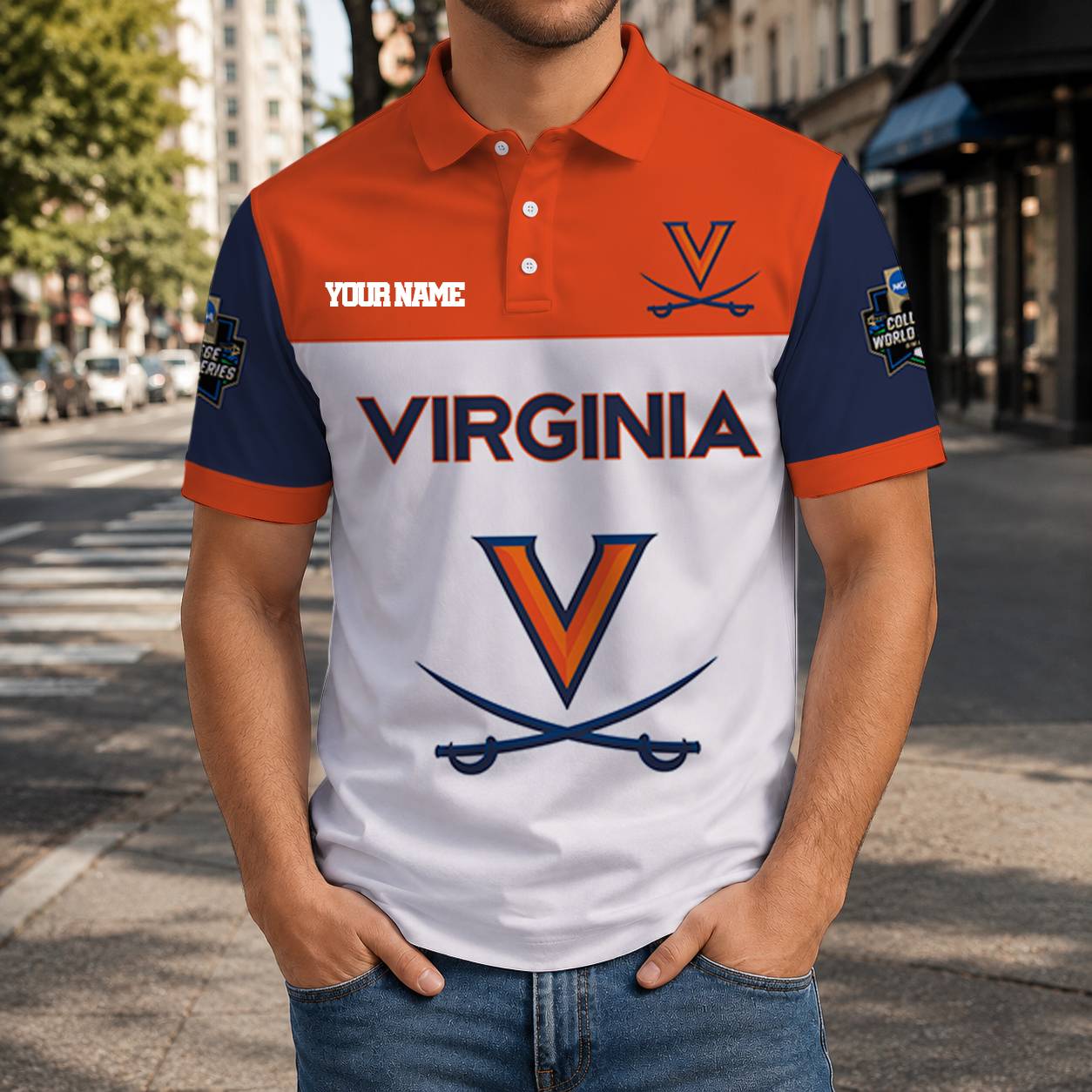 LIMITED EDITION - NEW CUSTOMIZED NCAA CWS28 VIC VIRGINIA CAVALIERS T-SHIRT, POLO SHIRT, ZIP POLO SHIRT, SWEATSHIRT, HOODIE & ZIP HOODIE