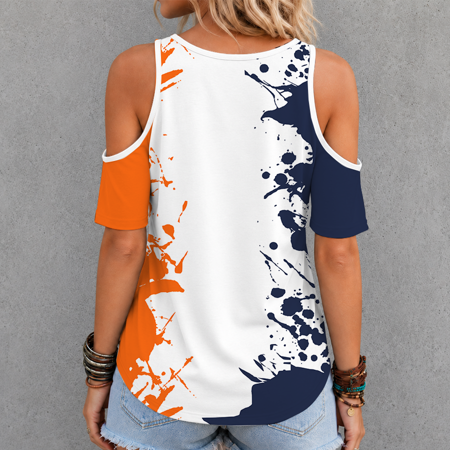 [FAN FAVORITE] NEW CUSTOMIZED NCAA CWS28 VIC VIRGINIA CAVALIERS CRISS CROSS V-NECK TOP