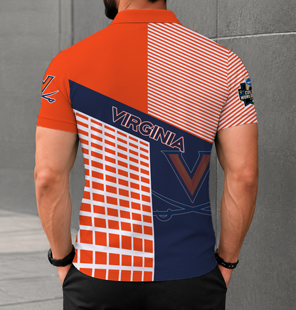VIRAL EDITION - NEW CUSTOMIZED NCAA CWS28 VIC VIRGINIA CAVALIERS POLO SHIRT