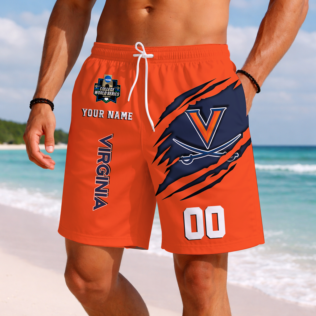 LIMITED EDITION - NEW CUSTOMIZED NCAA CWS28 VIC VIRGINIA CAVALIERS SHORT PANTS