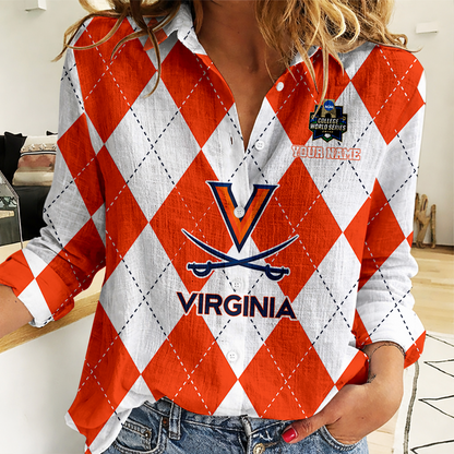 LIMITED DROP - NEW CUSTOMIZED | NCAA CWS28 VIC VI CAVALIERS WOMEN CASUAL SHIRT FOR FAN