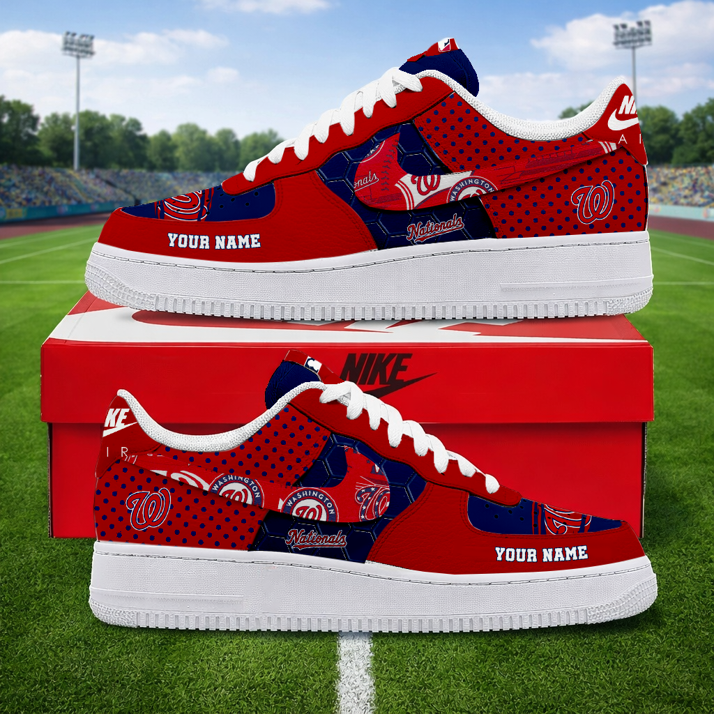 LIMITED EDITION - NEW CUSTOMIZED MLB28 WNS WASHINGTON NATIONALS AF1 SNEAKERS